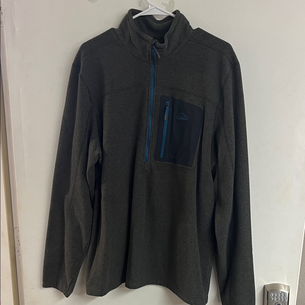 L.L. Bean Men's Dark Green Zip-Up Sweater